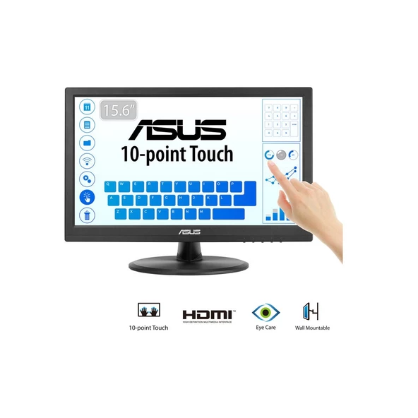 ASUS VT168HR 15,6" 60Hz 10Ms LED HDMI VGA Eyecare Dokunmatik Monitör - 4