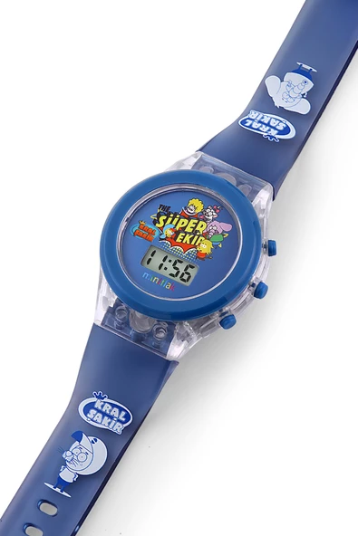 MiniFlak  Lisanslı Kral Şakir KS7210  Mavi Işıklı Çocuk Kol Saati - Resim 7