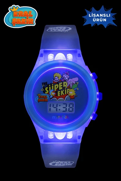 MiniFlak  Lisanslı Kral Şakir KS7210  Mavi Işıklı Çocuk Kol Saati - Resim 2