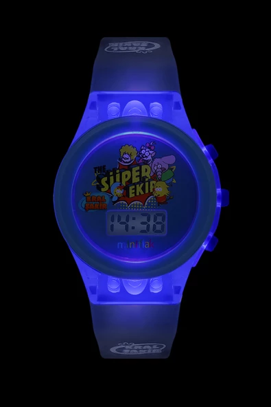 MiniFlak  Lisanslı Kral Şakir KS7210  Mavi Işıklı Çocuk Kol Saati - Resim 8