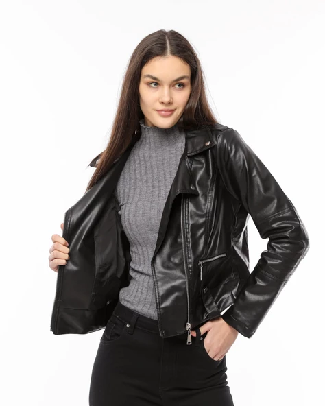 Morden Dar Kesim Deri Ceket - 3