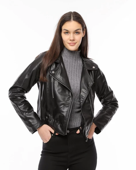 Morden Dar Kesim Deri Ceket - 2