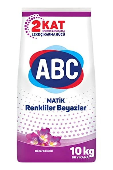 Abc Matik Toz Çamaşır Deterjanı 10KG Bahar Esintisi/Renkliler Beyazlar (66 Yıkama)