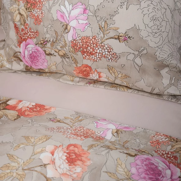 Karaca Home Tresna Gri Çift Kişilik %100 Pamuk Saten Nevresim Takımı - 4