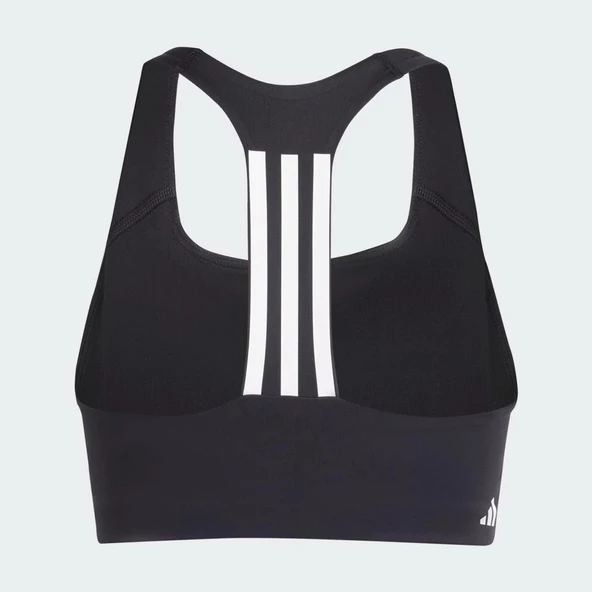 ADIDAS IQ3369 Power Impact Training Medium-Support 3-Stripes Siyah Sporcu Sütyeni - 2