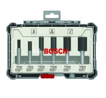 Bosch Pro Freze Seti 6 'lı Düz 8 mm şaftlı - 2607017466 - 2