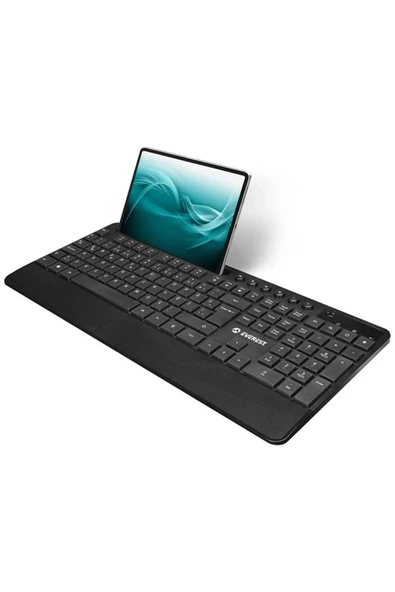 Everest KM-9676 Siyah Multimedya Tablet-Telefon Standlı Kablosuz Q Klavye + Mouse - 2