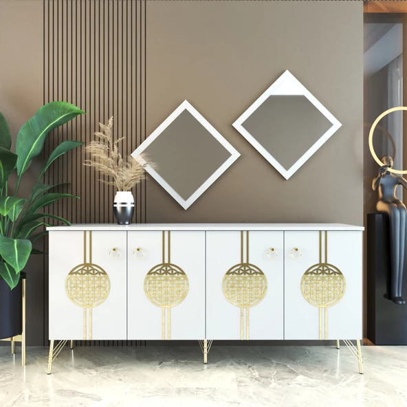 Elegant 171 Beyaz-Gold Konsol - 2