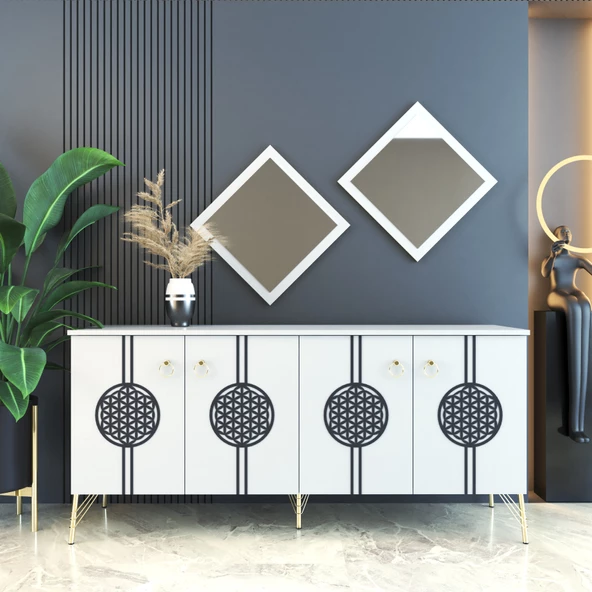 Elegant 171 Beyaz-Gold Konsol - 6
