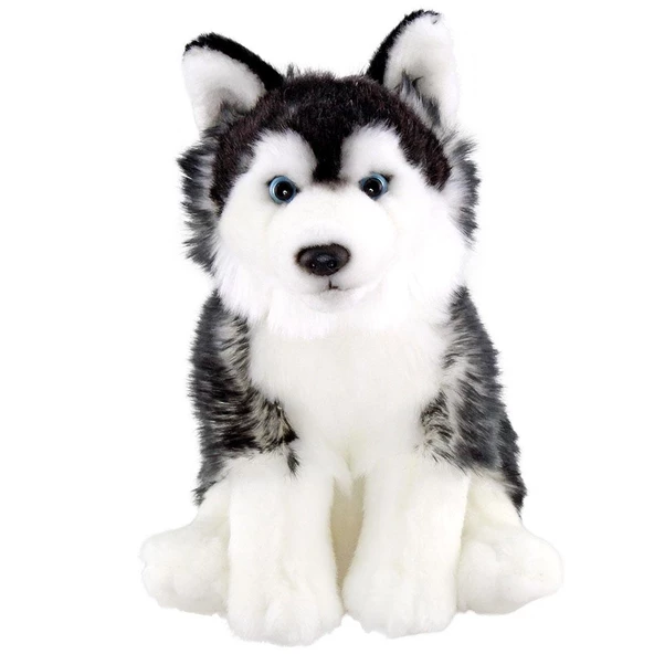 Animals Of The World Floppy Siyah Husky Peluş Oyuncak 28 cm