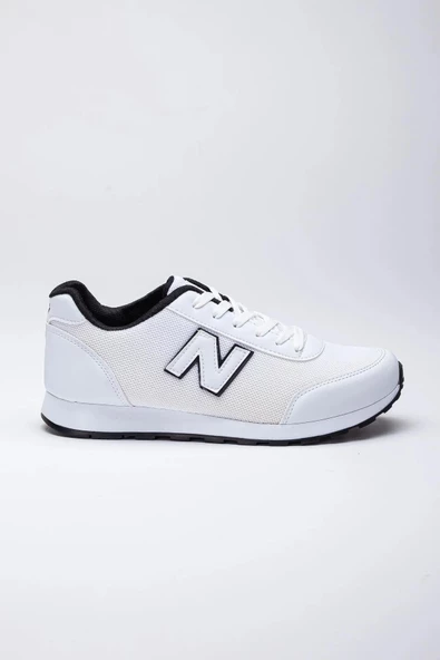 Erkek Günlük Comfort Casual Rahat Taban Esnek Bağcıklı Yürüyüş Triko Sneaker Beyaz Spor Ayakkabı - 11