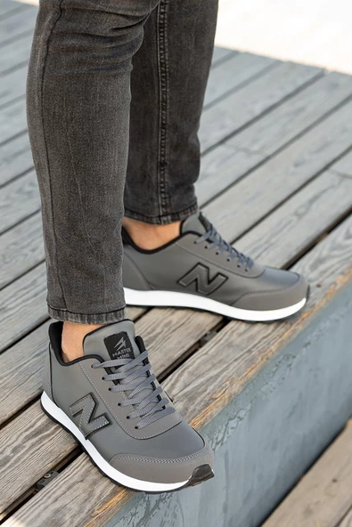 Erkek Bağcıklı Düz Comfort Rahat Taban Casual Sneaker Yürüyüş Spor Ayakkabı - 7