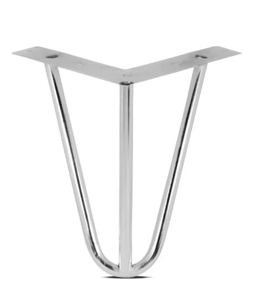 Grande Home Side Metal Ahşap ve Kütük Sehpa Ayağı 15 cm Krom 4 Adet - 2