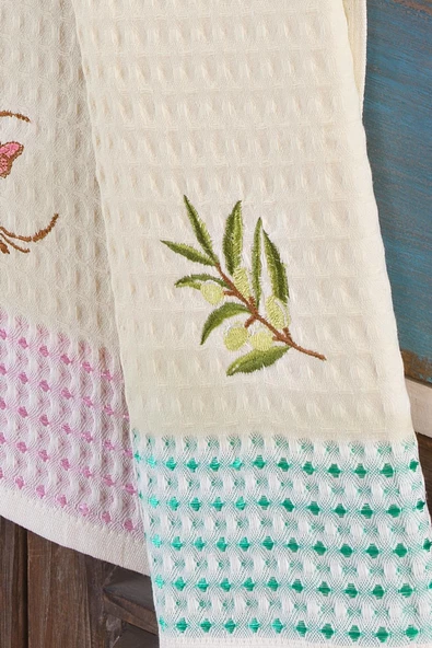 2'li Waffle 45x70 cm Mutfak Havlusu | Kurulama Bezi | Mix - 3