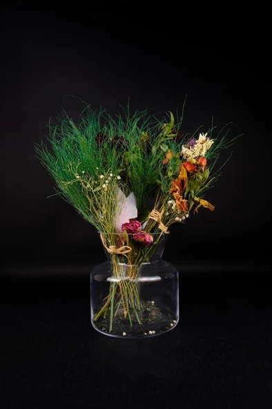 Digithome Eliz Dekoratif Cam Vazo 18 Cm – VZ.ELZ.001 C1-1-288 - 2