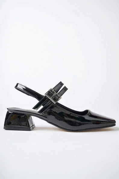 Muggo JANE Garantili Arkası Açık Kare Burunlu Kadın Günlük Kısa Topuklu Ayakkabı - 7