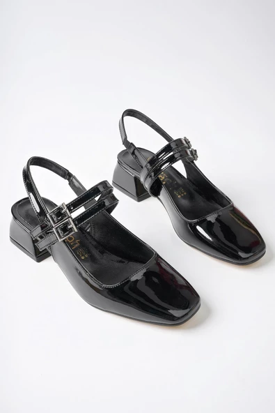 Muggo JANE Garantili Arkası Açık Kare Burunlu Kadın Günlük Kısa Topuklu Ayakkabı - 6