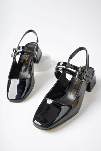 Muggo JANE Garantili Arkası Açık Kare Burunlu Kadın Günlük Kısa Topuklu Ayakkabı - 5