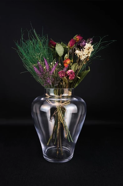 Digithome Şah Cam Dekoratif Vazo 25 Cm – VZ.SAH.003 C1-1-288 - 2