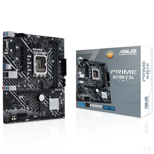 ASUS PRIME H610M-E D4-CSM Intel H610 Soket LGA1700 DDR4 3200Mhz  mATX Anakart