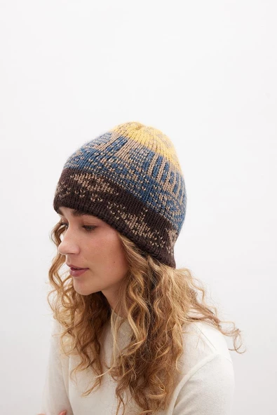 Peraluna HARMONY BEANIE Etnik Desen Kadın Triko Bere - Multi - 3