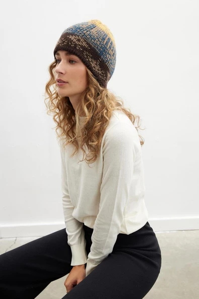 Peraluna HARMONY BEANIE Etnik Desen Kadın Triko Bere - Multi - 2