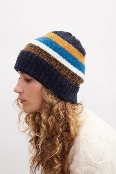 Peraluna MELODY BEANIE Çizgili Bere Triko Şapka - Multi - 3