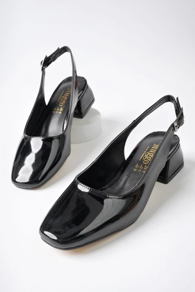 Muggo LOİS Garantili Arkası Açık Kare Burunlu Kadın Kısa Topuklu Ayakkabı - 9