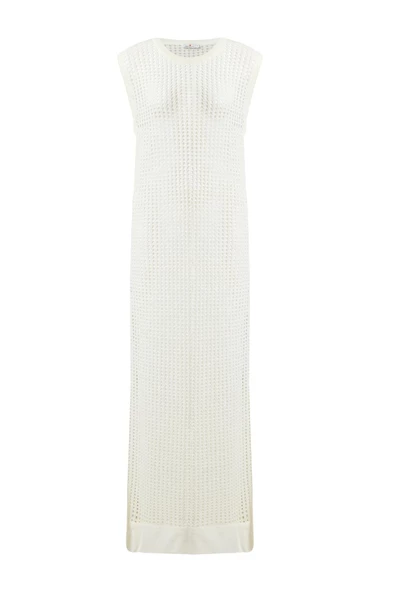 Peraluna PEARL DRESS Ajurlu Bisiklet Yaka Uzun Kadın Triko Elbise - Ekru - 8
