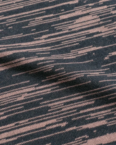 Far Afield VELZY CARDIGAN-TWISTED YARN Bisiklet Yaka Kısa Kol %100 Organik Pamuk Melanj Erkek Triko Hırka - Lacivert - 4