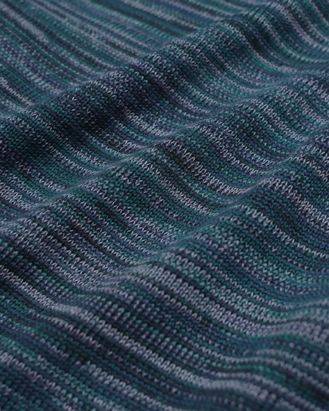 Far Afield DIETER KNIT Bisiklet Yaka Standart Kesim %100 Organik Pamuk Melanj Erkek Triko Kazak - Yeşil Multi - 4