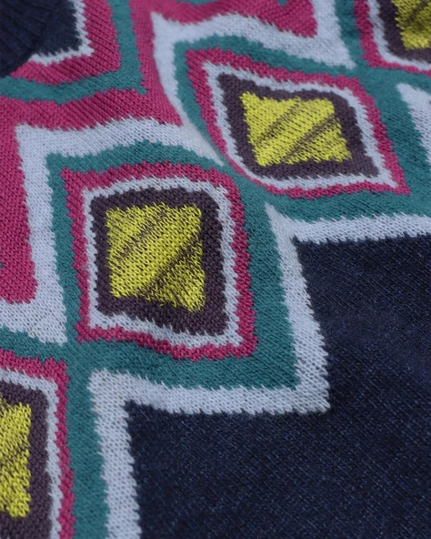 Far Afield MIYUKI KNIT Bisiklet Yaka Reglan Kol Erkek Triko Kazak - Lacivert Melanj - 4