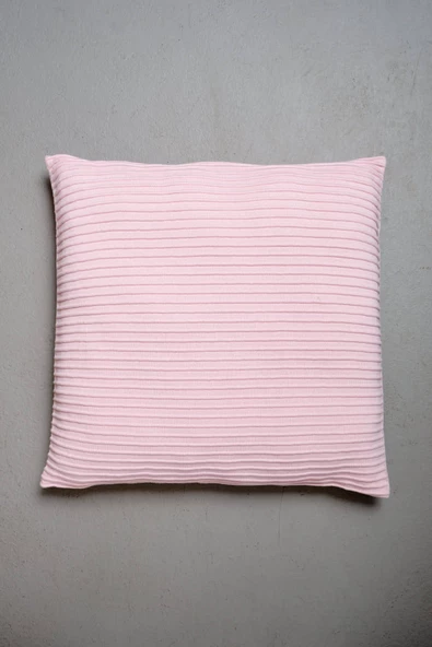 Peraluna FREE PILLOW %100 Organik Pamuk Triko Yastık Kılıfı 60X60 CM - Toz Pembe