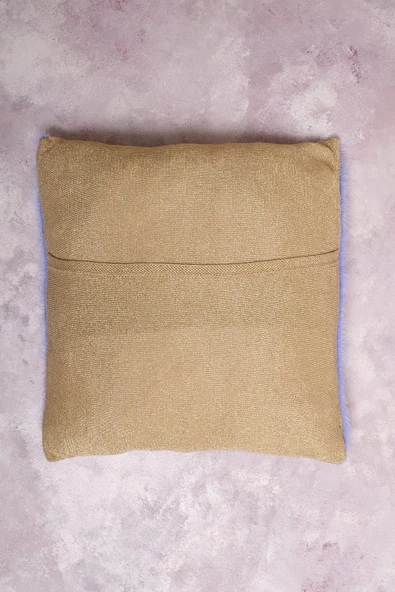 Peraluna LUXURY PILLOW Simli Çizgili Triko Yastık Kılıfı 45X45 CM - Açık Lila/Gold - 2