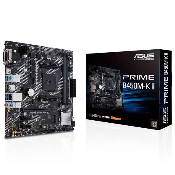 ASUS PRIME B450M-K II AMD B450 Soket AM4 DDR4 4400MHz (O.C.) M.2 mATX Anakart