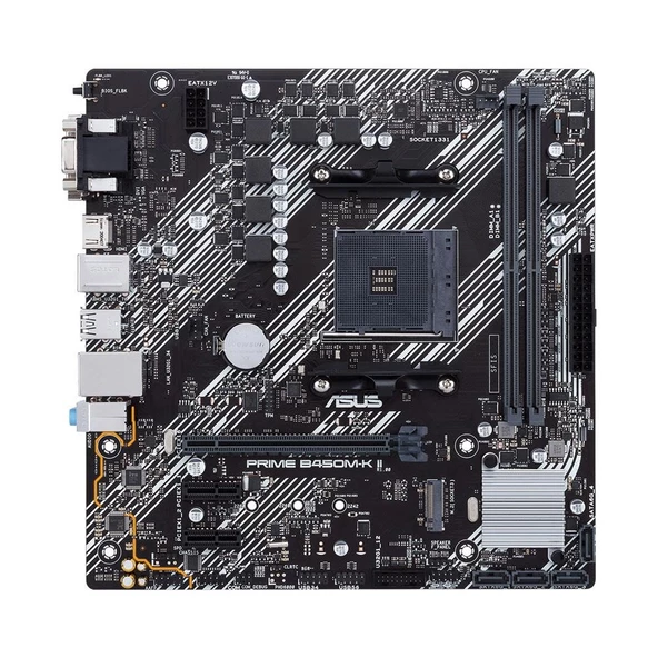 ASUS PRIME B450M-K II AMD B450 Soket AM4 DDR4 4400MHz (O.C.) M.2 mATX Anakart - 3