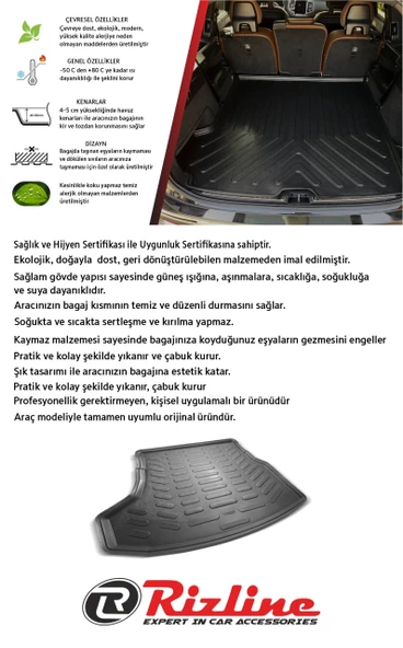 Rİzline Peugeot 408 2023 Sonrası 3D Bagaj Havuzu - 3