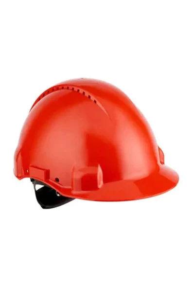 3M G3000NUV-RD Madenci Bareti, Uvicator, Mandallı, Havalandırmalı, Plastik Ter Bantlı, Kırmızı Renk - 4
