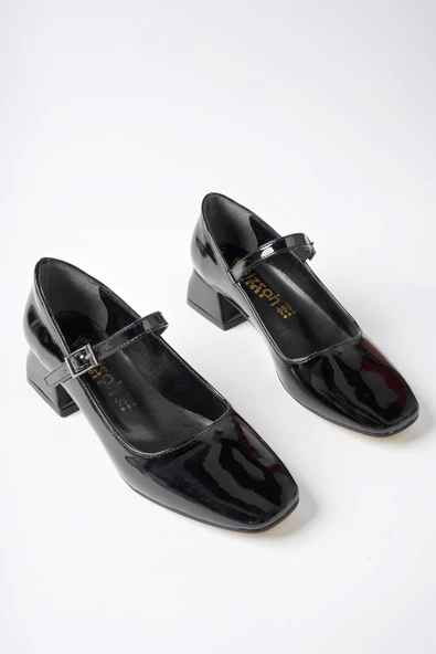 Muggo MARY Garantili Kare Burunlu Kadın Kısa Topuklu Ayakkabı - 6