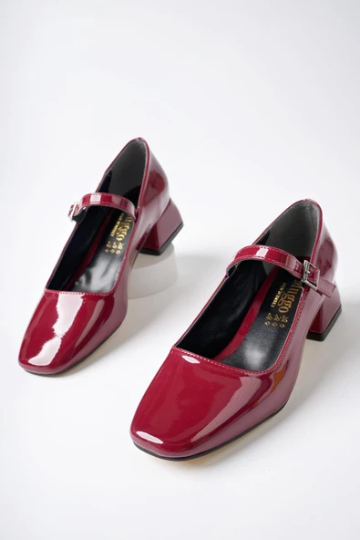 Muggo MARY Garantili Kare Burunlu Kadın Kısa Topuklu Ayakkabı - 12