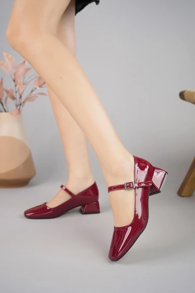 Muggo MARY Garantili Kare Burunlu Kadın Kısa Topuklu Ayakkabı - 10