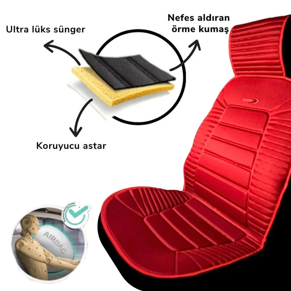 Space Oto Koltuk minderi, Volvo araçlara uyumlu 2'li set özel tasarım minder - 5