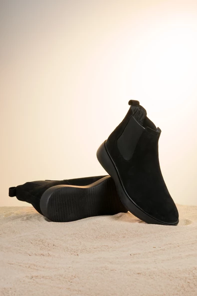 Düz Kauçuk Taban Bilekten Lastikli Orjinal Süet Erkek Bot - 7