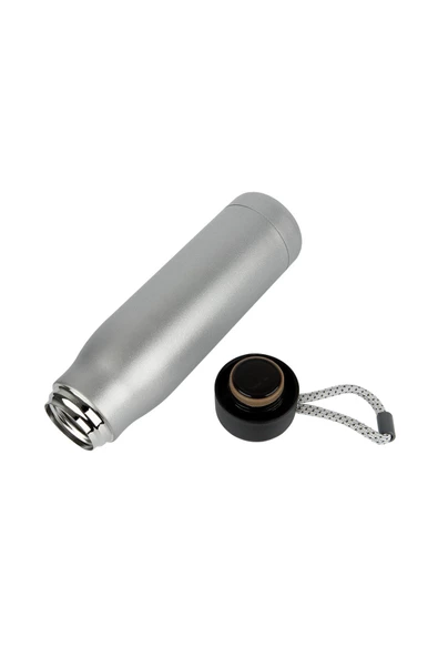 Paslanmaz Çelik 600 Ml Termos Mug Taşıma İpli SIcak ve Soğuk Muhafazalı Mug Kamp Piknik Spor - 6
