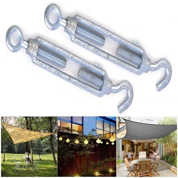 2 Adet Çektirme 5mm Çelik Halat Gerdirme Çelik Kanca Gergi Demiri Yük Halat Gerdirme Gerdirme Kanca - 6