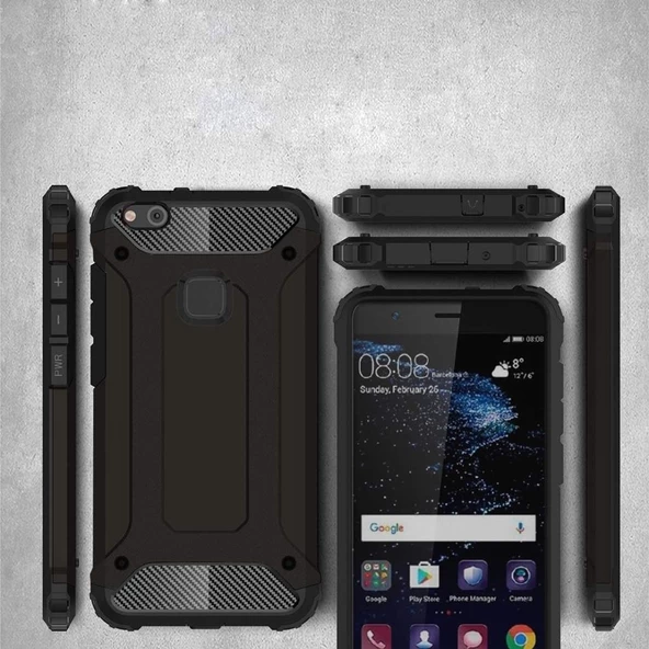 Huawei P10 Lite Silikon Armor Hybrid Zırh Kılıf - 9