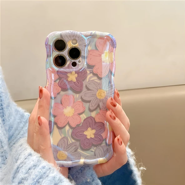 Floral Case Lila iPhone 15 Pro