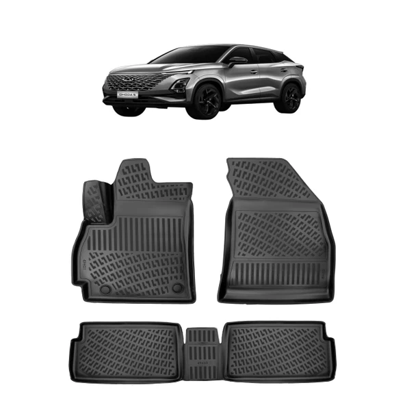 Rizline Cherry Omoda 5 2022+ 3D Havuzlu Paspas Siyah ürün görseli