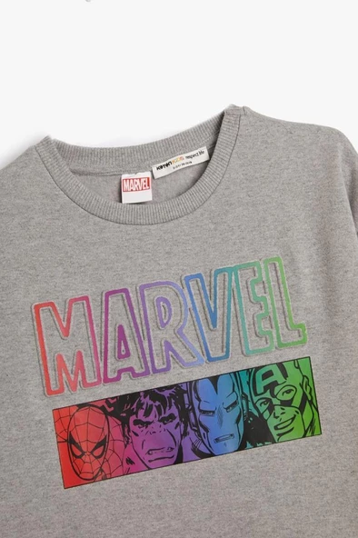 Koton Erkek Çocuk Marvel Lisanslı Sweatshirt Kahramanlar Baskılı Şardonlu - 3