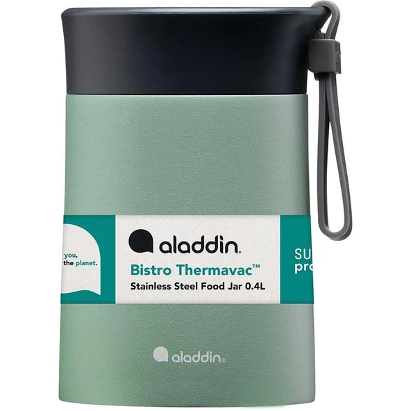 Aladdin Bistro Thermavac Paslanmaz Çelik Yemek Termosu 0,40 LT - Yeşil - 2